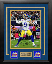 Matthew Stafford Super Bowl LVI Action Los Angeles Rams Autographed Framed Football Photo - Dynasty Sports & Framing