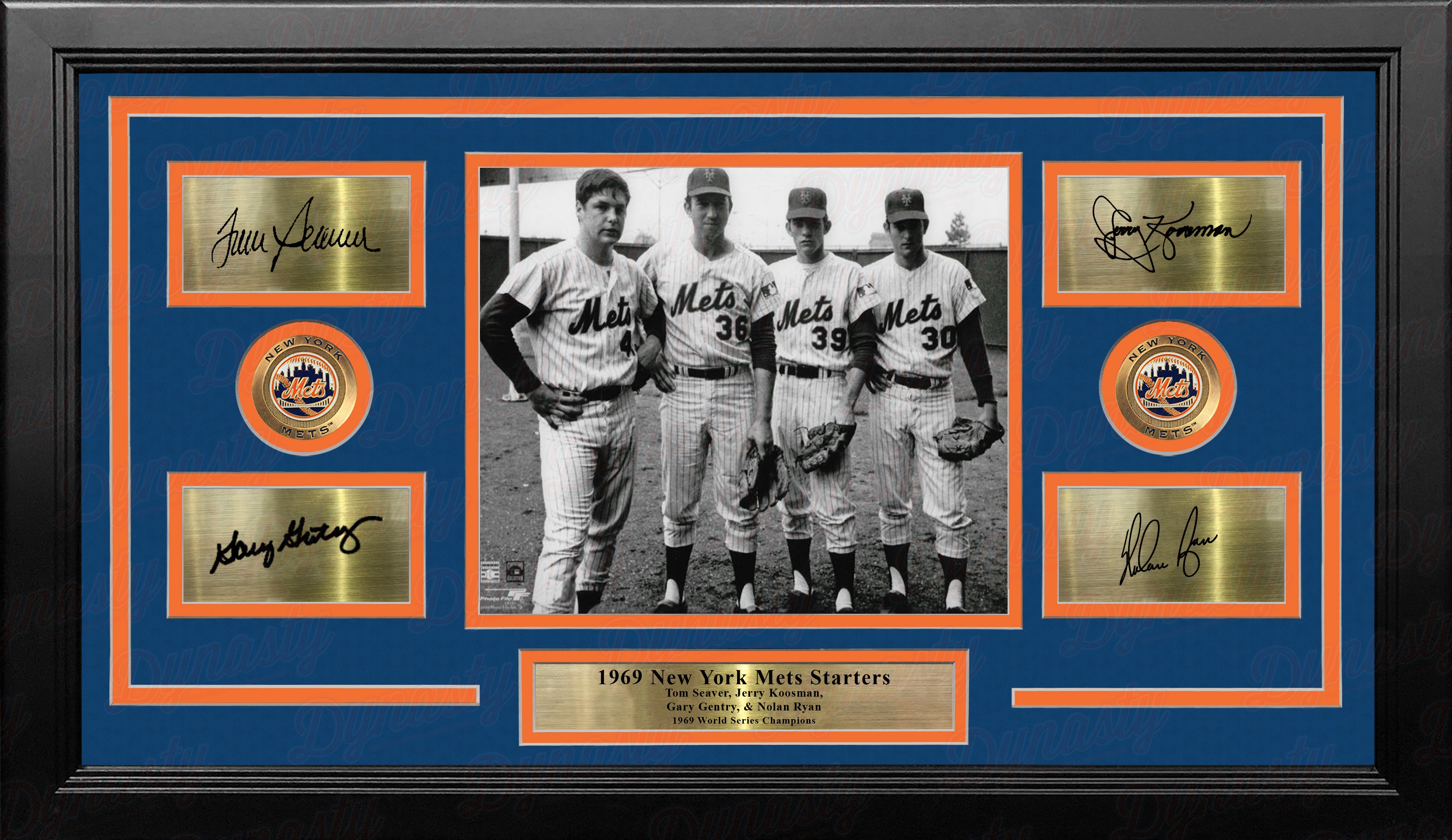 New York Mets 1969 Pitchers 8x10 Framed Photo with Engraved Autographs -  Seaver Koosman Gentry Ryan