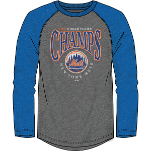 New York Mets 1969 World Series Charge the Mound Stars Raglan 3/4-Sleeve T- Shirt - Dynasty Sports & Framing