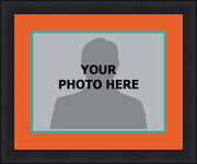 MLB Baseball Photo Picture Frame Kit - Miami Marlins (Orange Matting, Teal Trim) - Dynasty Sports & Framing