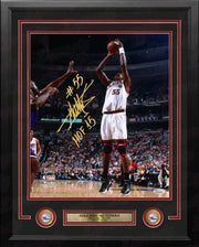 Dikembe Mutombo v Shaq Philadelphia 76ers Autographed Framed Basketball Photo Inscribed Hall of Fame - Dynasty Sports & Framing