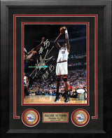 Dikembe Mutombo Philadelphia 76ers Autographed 8x10 Framed Basketball Photo Inscribed Hall of Fame - Dynasty Sports & Framing