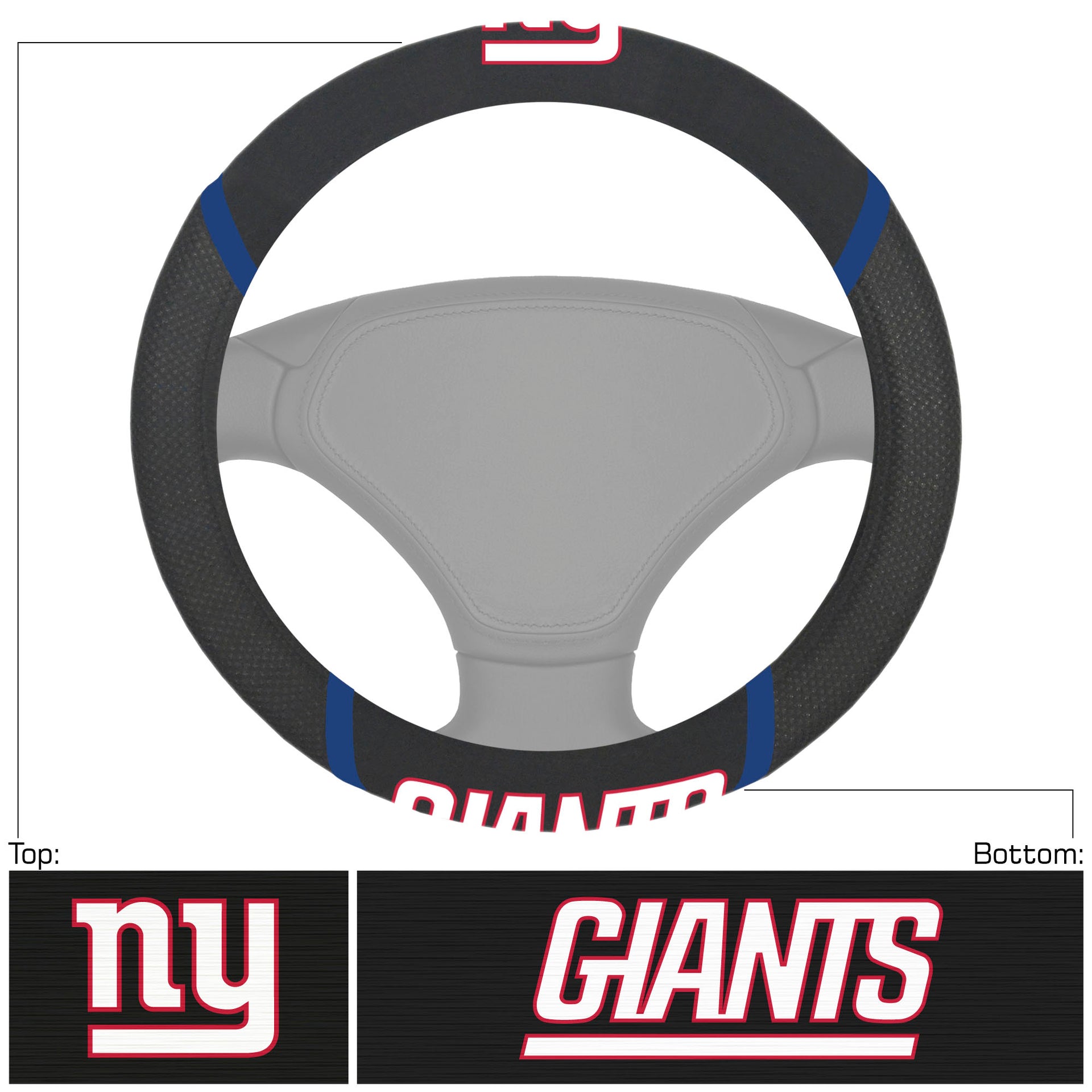 New York Giants NFL Football Deluxe Steering Wheel Cover - Dynasty Sports & Framing