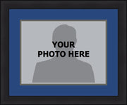 MLB Baseball Photo Picture Frame Kit - Tampa Bay Rays (Blue Matting, Gray Trim) - Dynasty Sports & Framing