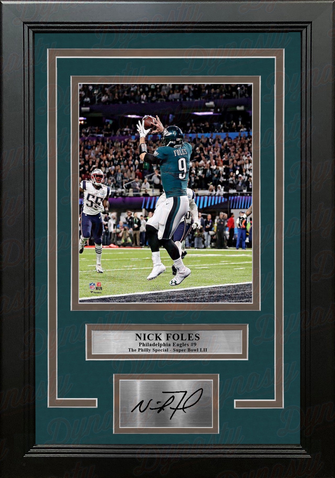 Nick Foles Philadelphia Eagles Philly Special TD Catch 8x10 Framed Photo with Engraved Autograph - Dynasty Sports & Framing 