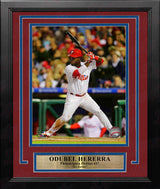 Odubel Herrera Philadelphia Phillies At-Bat MLB Baseball Framed and Matted Photo - Dynasty Sports & Framing