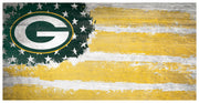 Green Bay Packers Team Flag Wooden Sign - Dynasty Sports & Framing