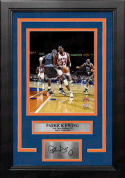 Patrick Ewing v. Shaquille O'Neal NY Knicks 8x10 Framed Basketball Photo with Engraved Autograph - Dynasty Sports & Framing