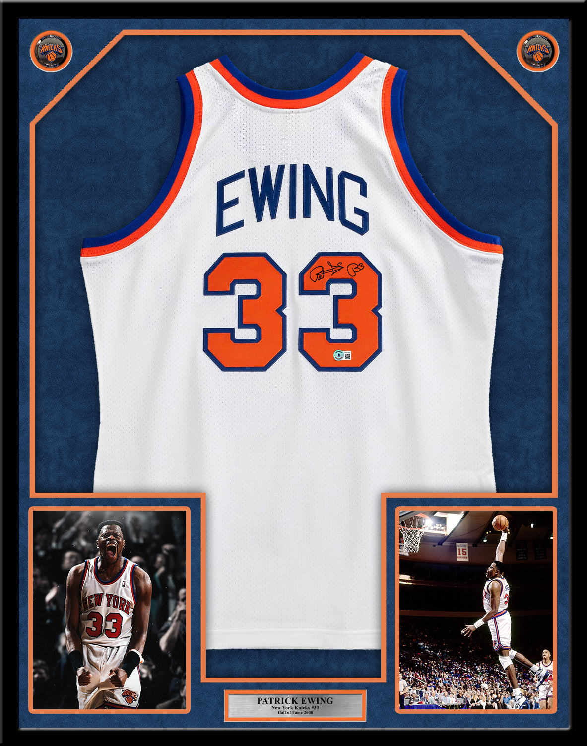 Patrick Ewing New York Knicks Autographed Framed White Mitchell & Ness 1985-86 Basketball Jersey - Dynasty Sports & Framing 