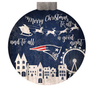 New England Patriots 12" Christmas Village Wall Art Wood Sign - Dynasty Sports & Framing