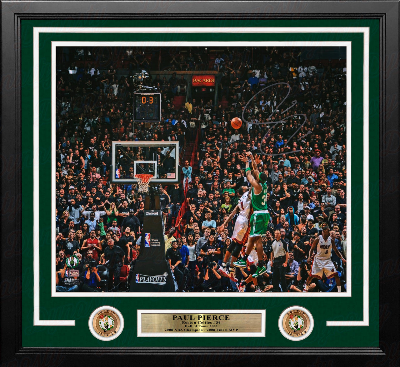 Paul Pierce Shooting Action Boston Celtics Autographed 16" x 20" Framed Basketball Photo - Dynasty Sports & Framing 