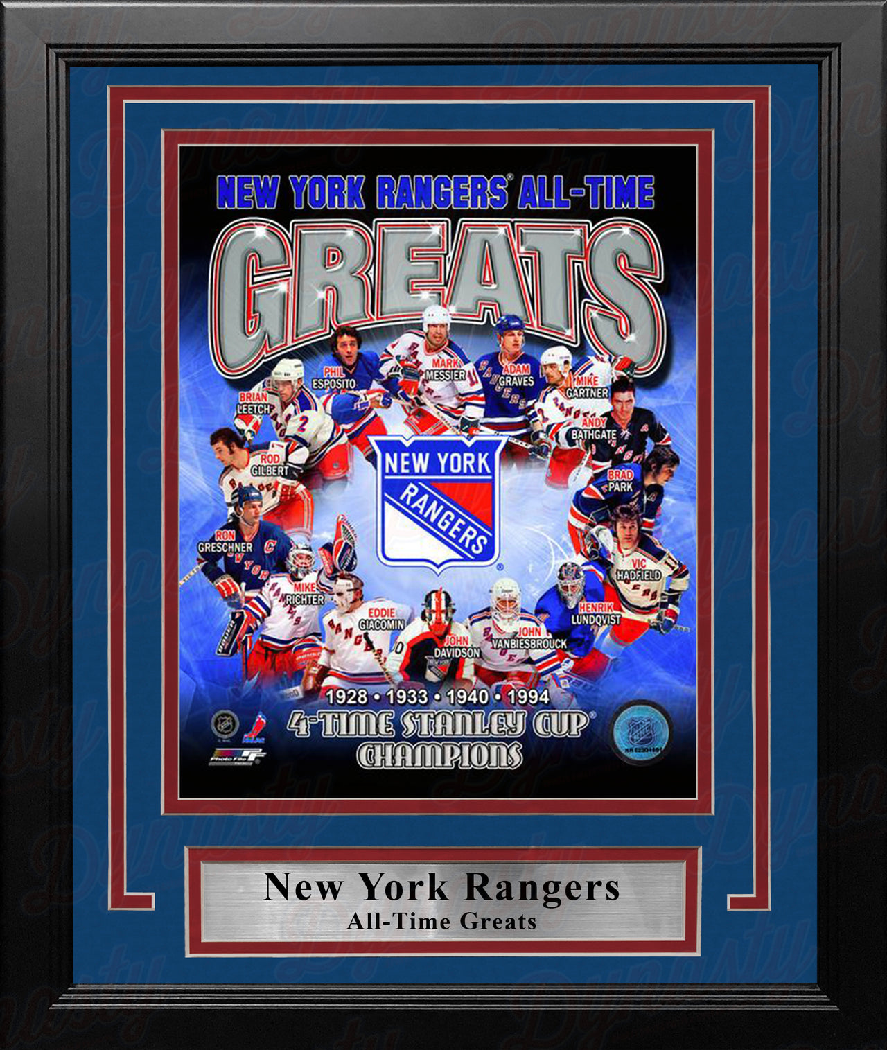 New York Rangers All-Time Greats 8" x 10" Framed Hockey Photo - Dynasty Sports & Framing 