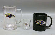 Baltimore Ravens 3-Piece Glassware Gift Set - Dynasty Sports & Framing