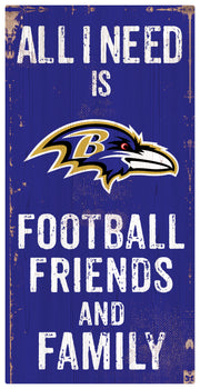 Baltimore Ravens Football, Friends, & Family Wood Sign - Dynasty Sports & Framing