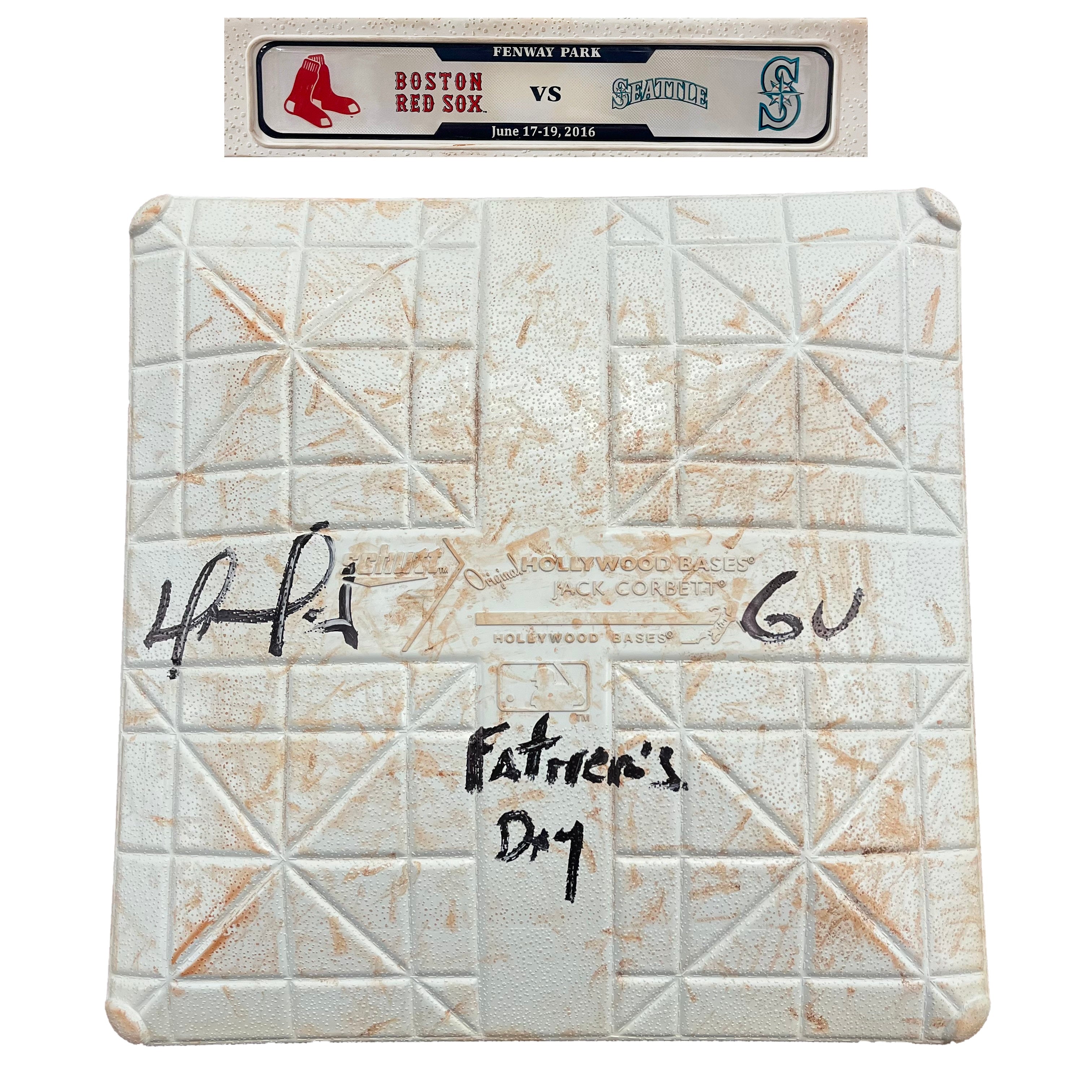 David Ortiz Boston Red Sox Autographed Baseball Game-Used Base