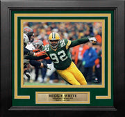 Reggie White in Action Green Bay Packers 8" x 10" Framed Football Photo - Dynasty Sports & Framing