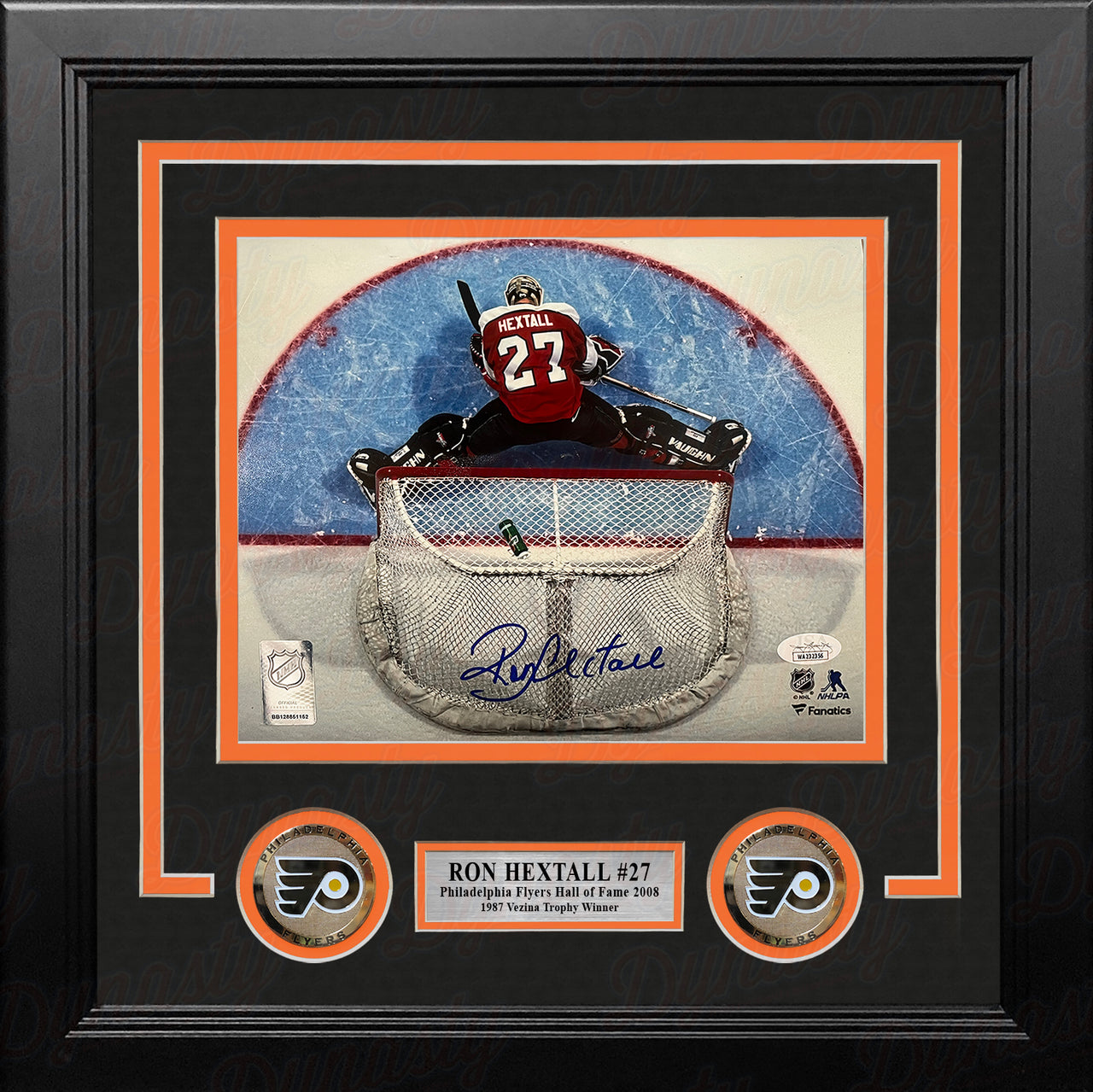 Ron Hextall Above the Crease Philadelphia Flyers Autographed Framed Hockey Photo - Dynasty Sports & Framing 