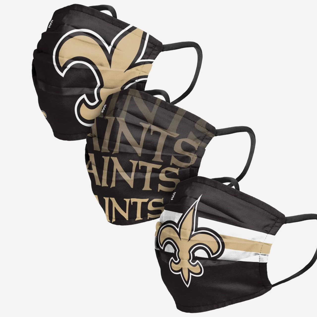 New Orleans Saints 3-Pack Match Day Face Mask Covers - Dynasty Sports & Framing 