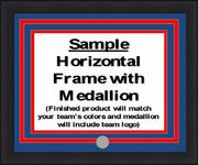 MLB Baseball Photo Picture Frame Kit - Tampa Bay Rays (Blue Matting, Gray Trim) - Dynasty Sports & Framing 