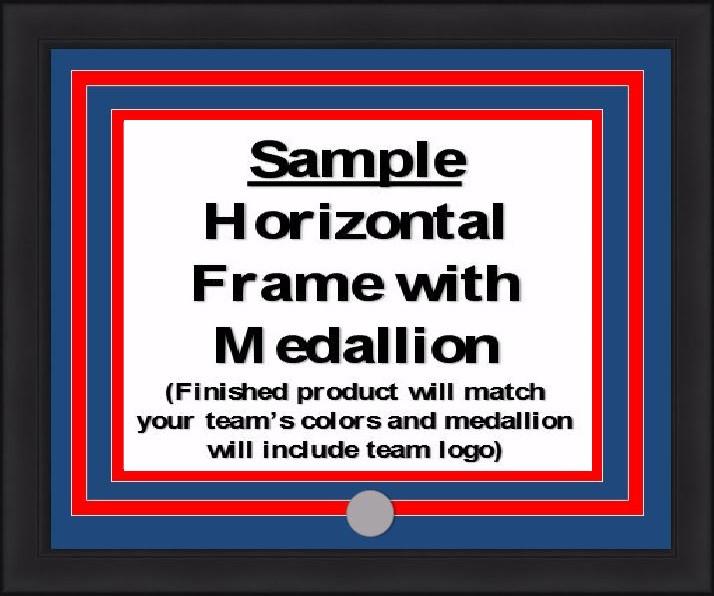 MLB Baseball Photo Picture Frame Kit - Tampa Bay Rays (Blue Matting, Gray Trim) - Dynasty Sports & Framing 