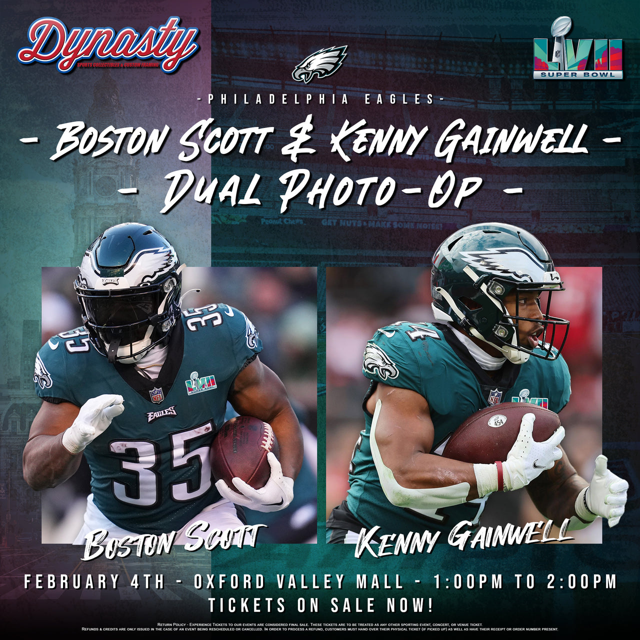 Boston Scott & Kenny Gainwell Dual Photo-Op Experience Ticket - Dynasty Sports & Framing 