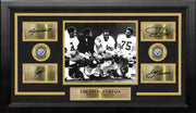 The Steel Curtain on the Bench Pittsburgh Steelers 8" x 10" Framed Football Photo with Engraved Signatures - Dynasty Sports & Framing