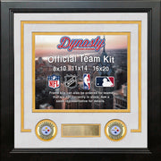 NFL Football Photo Picture Frame Kit - Pittsburgh Steelers (White Matting, Yellow Trim) - Dynasty Sports & Framing