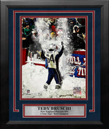Tedy Bruschi Snow Celebration New England Patriots 8" x 10" Framed Football Photo - Dynasty Sports & Framing