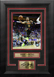 Trae Young in Action Atlanta Hawks Framed Basketball Photo with Engraved Autograph - Dynasty Sports & Framing