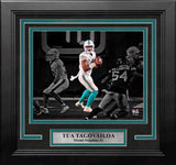 Tua Tagovailoa in Action Miami Dolphins 8" x 10" Framed Blackout Football Photo - Dynasty Sports & Framing