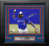 Vladimir Guerrero, Jr. Fielding Toronto Blue Jays Autographed Framed MLB Baseball Photo - Dynasty Sports & Framing