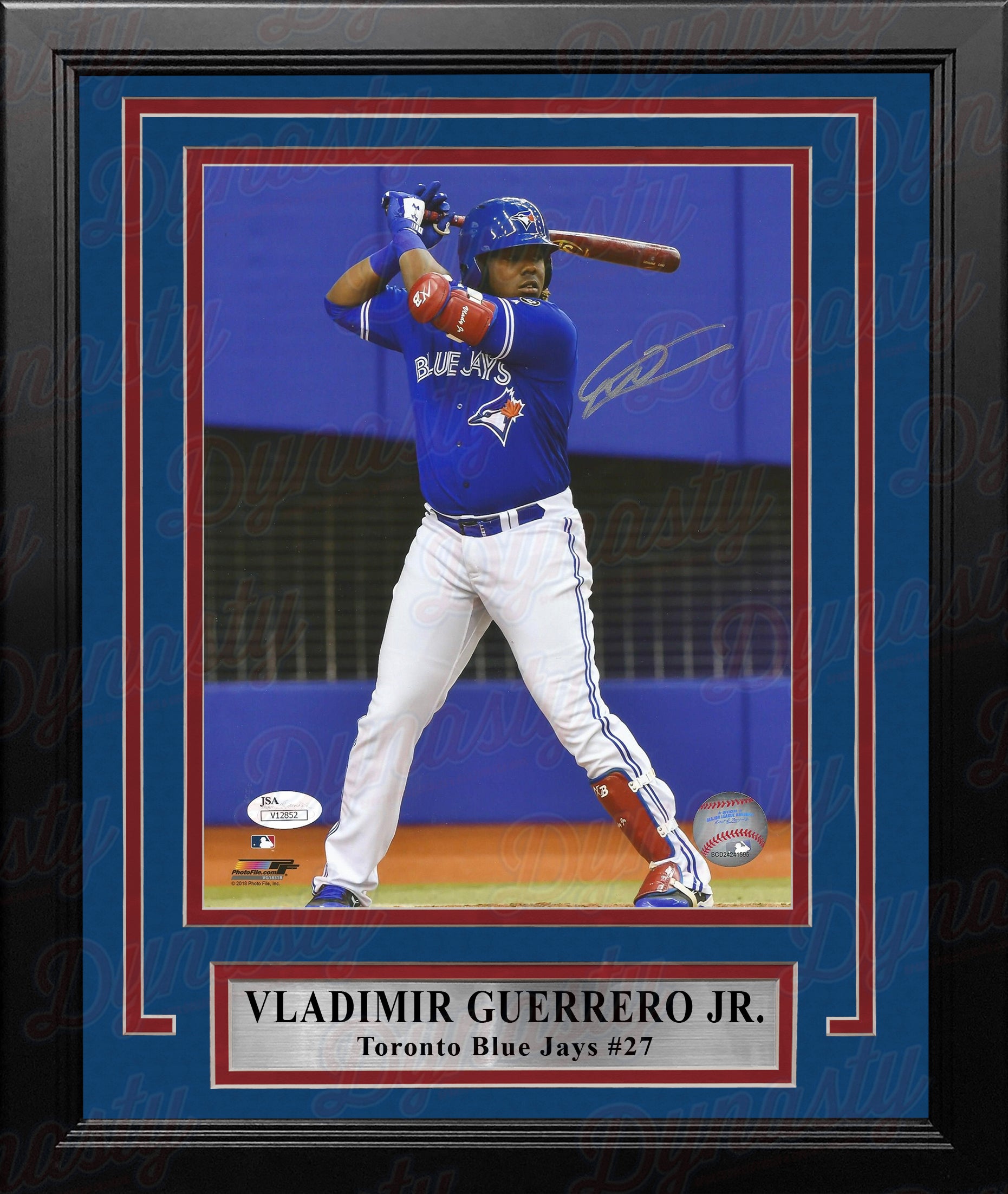 Vladimir Guerrero, Jr. At-Bat Toronto Blue Jays Autographed Framed