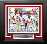Adam Wainwright, Albert Pujols, & Yadier Molina St. Louis Cardinals 8" x 10" Framed Baseball Photo - Dynasty Sports & Framing