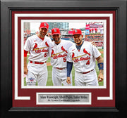 Adam Wainwright, Albert Pujols, & Yadier Molina St. Louis Cardinals 8" x 10" Framed Baseball Photo - Dynasty Sports & Framing