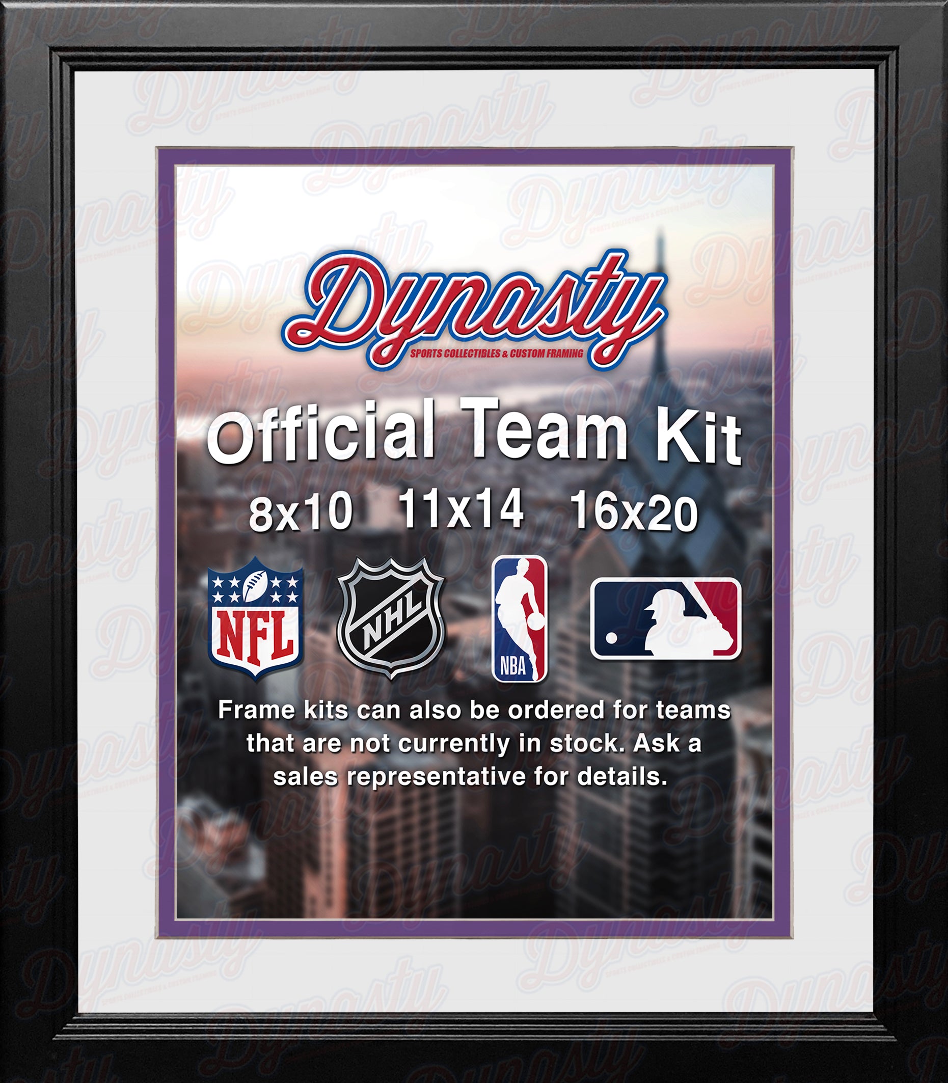 MLB Baseball Photo Picture Frame Kit - Colorado Rockies (White Matting, Purple Trim) - Dynasty Sports & Framing