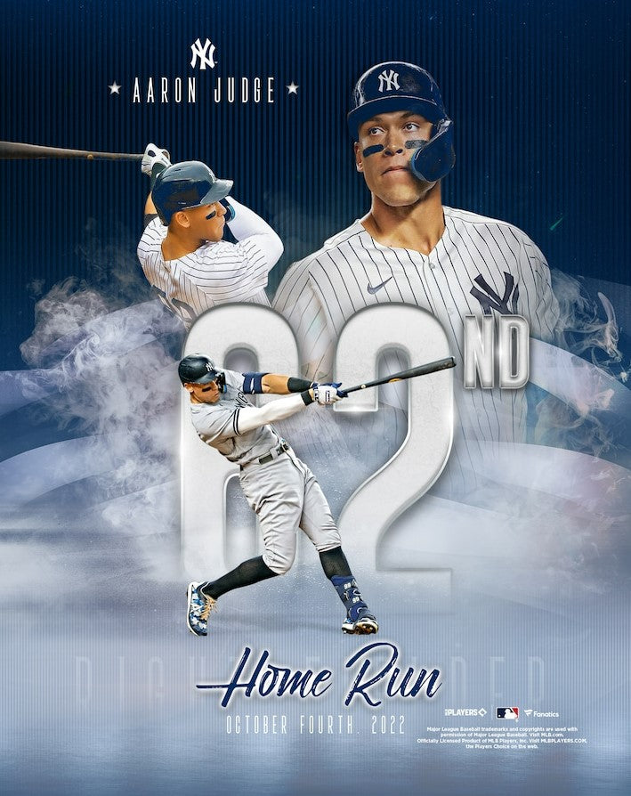Aaron Judge AL Record 62nd Home Run New York Yankees 8 x 10