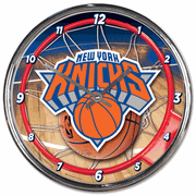 New York Knicks Round Chrome Clock - Dynasty Sports & Framing