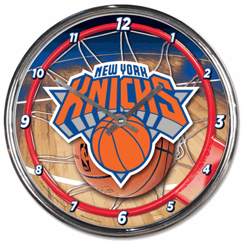 New York Knicks Round Chrome Clock - Dynasty Sports & Framing
