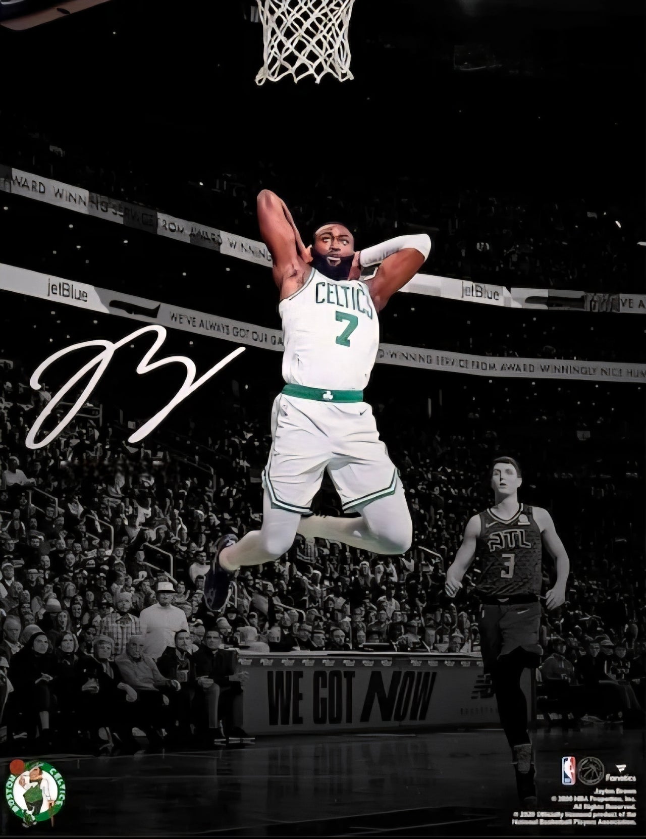 Jaylen Brown Boston Celtics Autographed Dunk Spotlight Photo