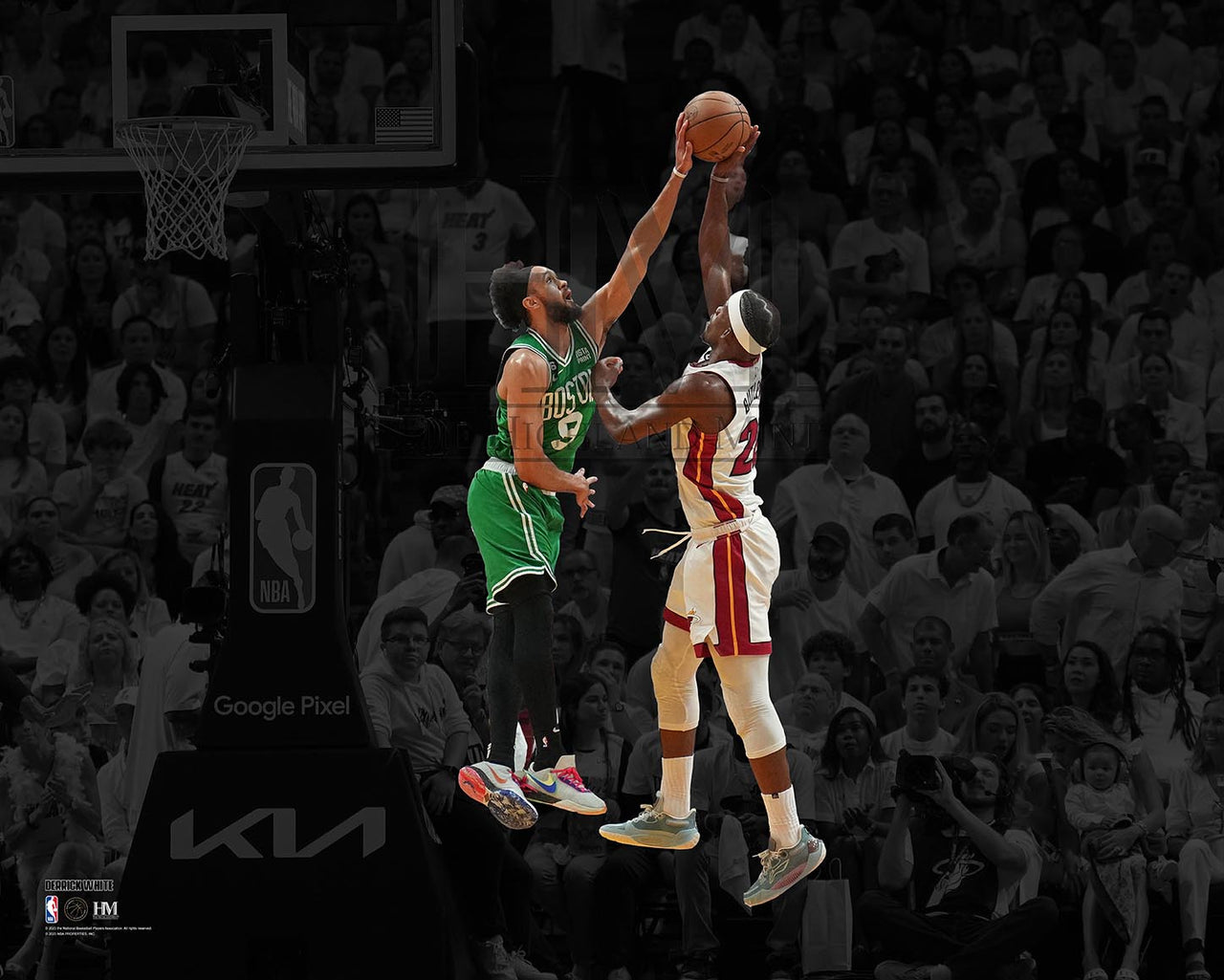 Derrick White Boston Celtics Block On Butler NBA Photo