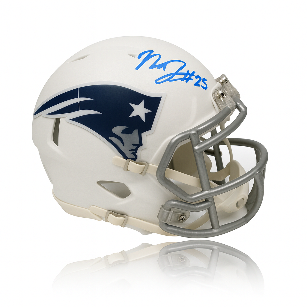 Marcus Jones New England Autographed Rivalries Mini-Helmet