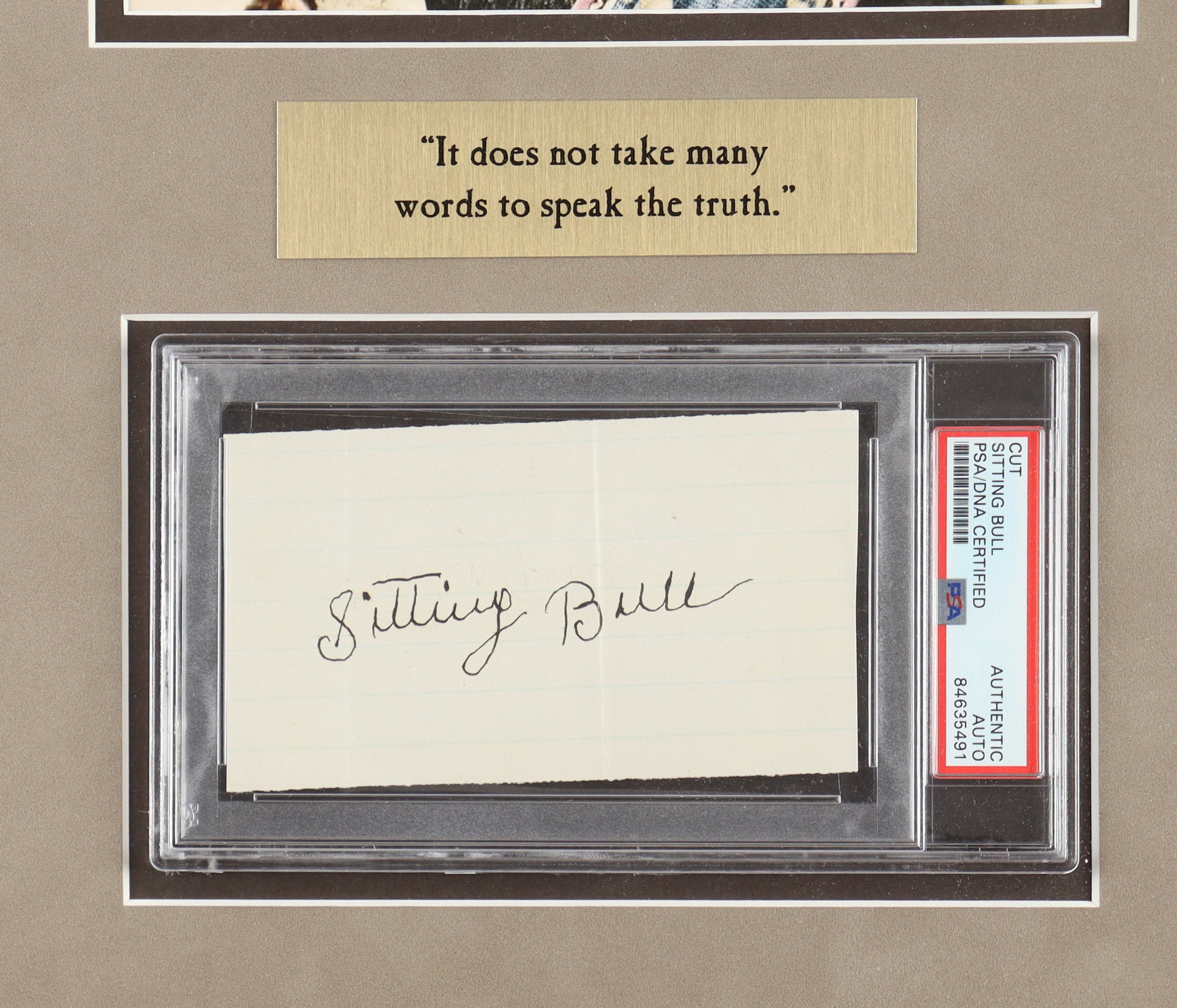 Sitting Bull & General George Armstrong Custer Signed Custom Framed Display