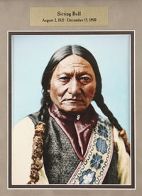 Sitting Bull & General George Armstrong Custer Signed Custom Framed Display