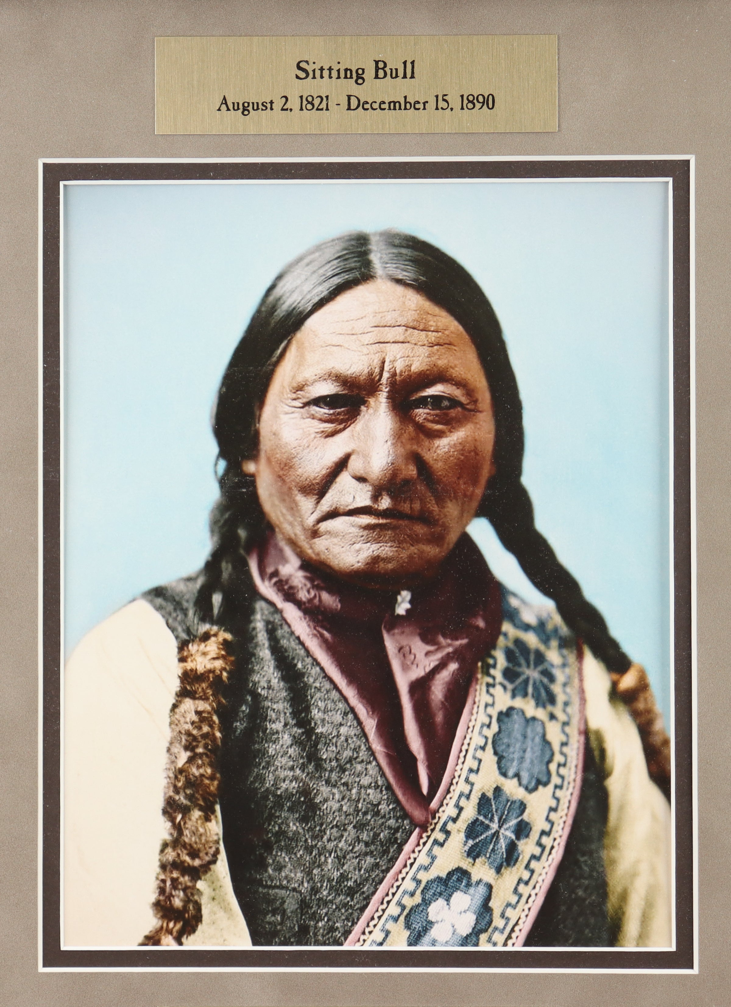 Sitting Bull & General George Armstrong Custer Signed Custom Framed Display