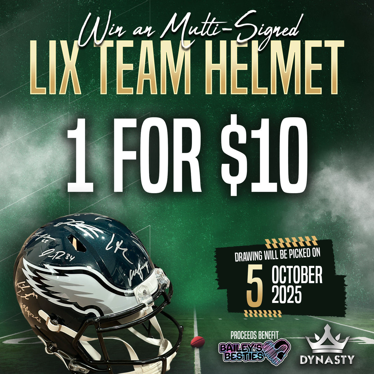 Bailey's Besties Multi-Signed LIX Team Helmet Fundraiser Raffle