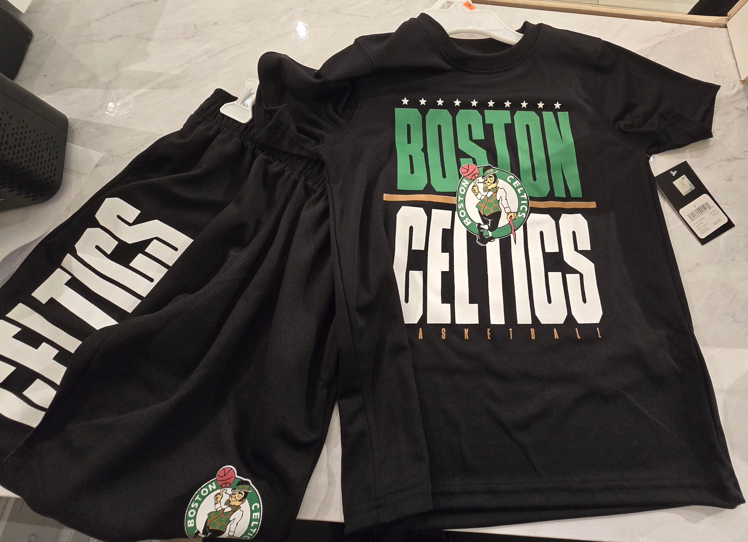 Boston Celtics Toddler Black Shirt & Shorts NBA Set