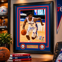 Tyrese Maxey Philadelphia 76ers Drive Autographed 11" x 14" Framed Photograph