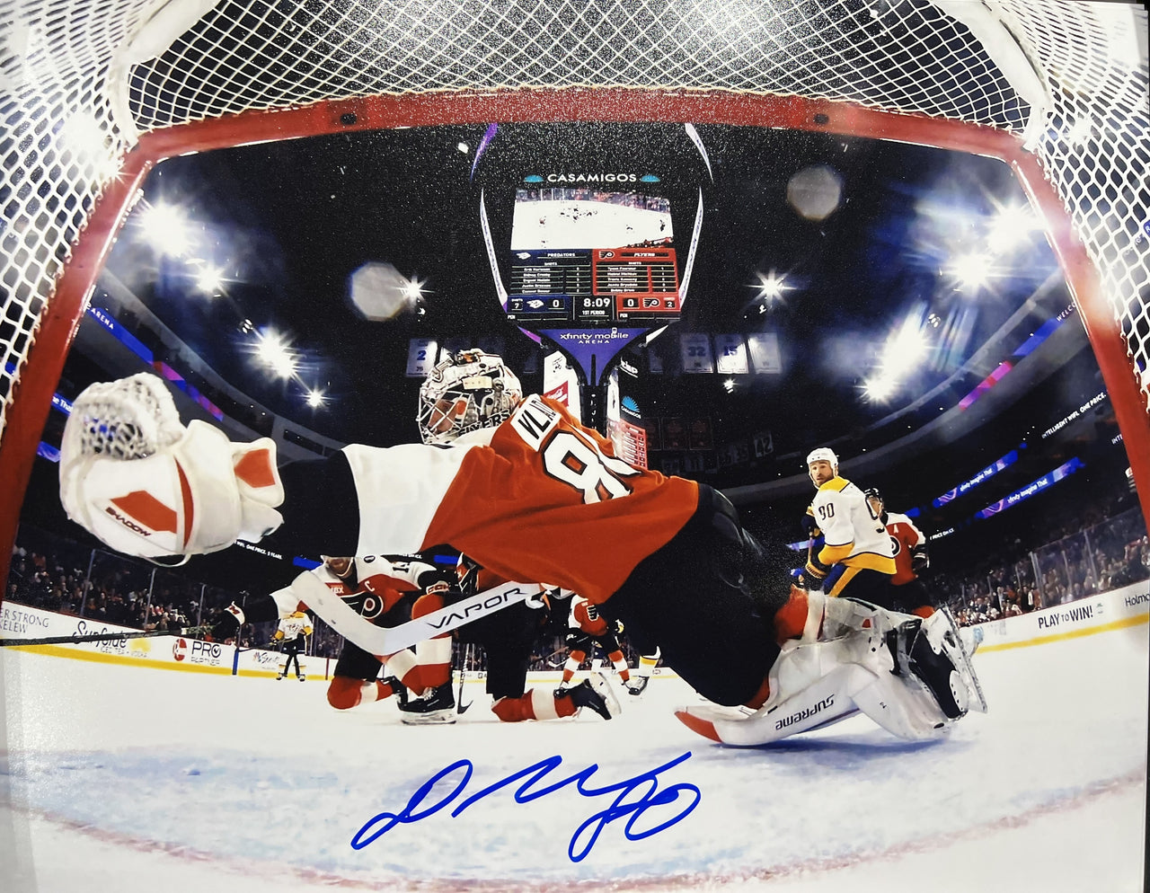 Dan Vladar Philadelphia Flyers Diving Save Autographed 11" x 14" Hockey Photo