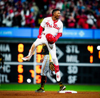 Johan Rojas Game-Worn Cleats From Phillies Postseason Clinching Game