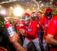 Johan Rojas Celebration Worn Hat From Phillies Postseason Clinching Game